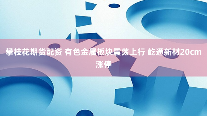 攀枝花期貨配資 有色金屬板塊震蕩上行 屹通新材20cm漲停